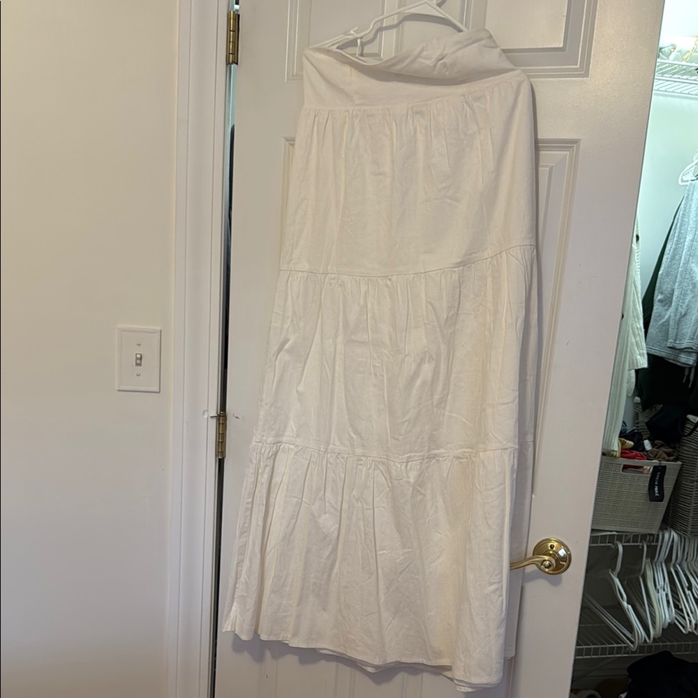 Princess Polly White Tiered Maxi Skirt